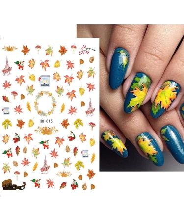 3D Self-Adhesive Fall Nail Stickers - Autumn Maple Leaf Design for Acrylic Nails - Thanksgiving Nail Accessories (8 Sheets) - Buy Online on GoSupps.com