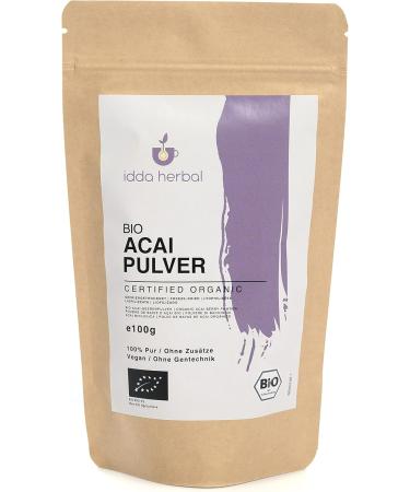 Buy 100g Organic Bio Acai Powder | 100% Natural Unsweetened & Vegan Superfood - Free Dried Acai Berry Powder - Buy Online on GoSupps.com