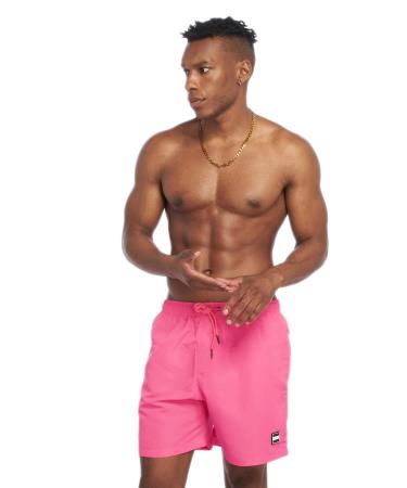 Urban classics men's swimming trunks block swim shorts swimming trunks for men quickly drying available in many color variants sizes XS-5XL L neonpink