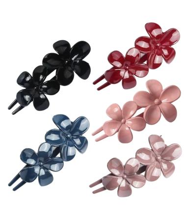 YPKIA 5 pieces flowers hair clip big colorful glittering duck beak shape hairpin elegant hair clip women hair jewelry for women girls