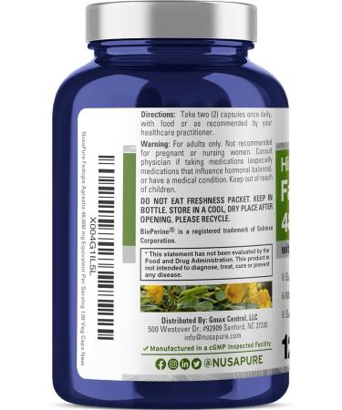 NusaPure Fadogia Agrestis 40:1 Extract 1200 mg Equivalent to 48 000mg Per Serving 120 Vegan Capsules GMO Free Supplement Bioperine - Buy Online on GoSupps.com