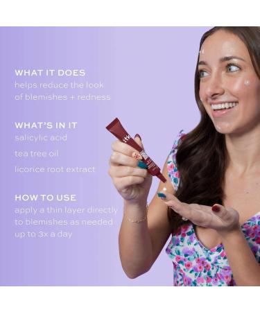 ITK Skincare Salicylic Acid Acne Spot Treatment for Face Back & Body - Fast Active Acne Relief - Pimple Cream for Acne Prone Skin - Clear Blemishes Fast with Tea Tree Oil - 0.5oz - Buy Online on GoSupps.com