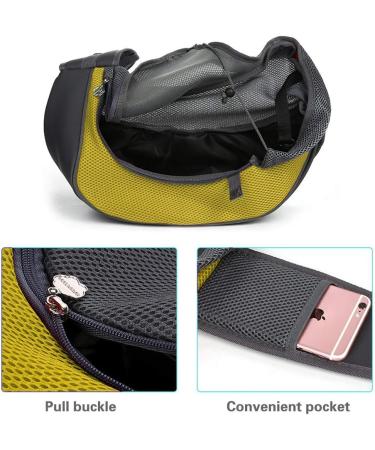 Petemoo Portable Pet Shoulder Bag - Breathable Mesh Travel Carrier for Dogs & Cats (Up to 2.5 kg) - Yellow - Buy Online on GoSupps.com