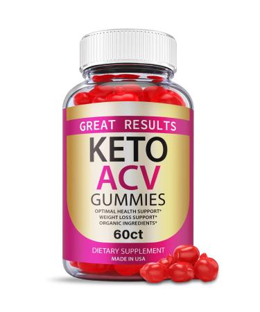 Great Results Keto ACV Gummies - Official Formula  Vegan 1000mg Apple Cider Vinegar  Gummies  Plus Advanced Vitamin B12  B6 (60 Gummies) 60 Count (Pack of 1)