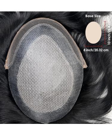 Lordhair Knotless Toupet for Men - Skin Injected Human Hair System 8x10 Inch Base Deep Black 1# - Lightweight & Natural Look - Buy Online on GoSupps.com