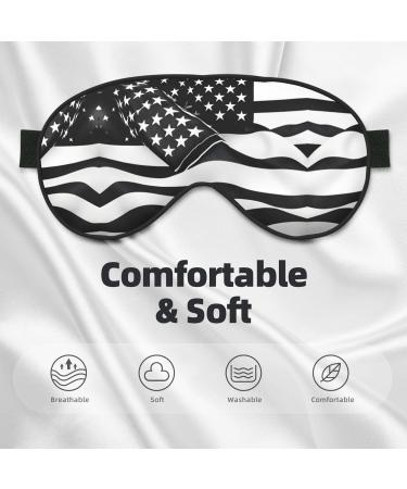 Black and White American Flag Eye Mask - Double-Sided Soft & Light Blocking for Better Sleep | International Shipping - Buy Online on GoSupps.com