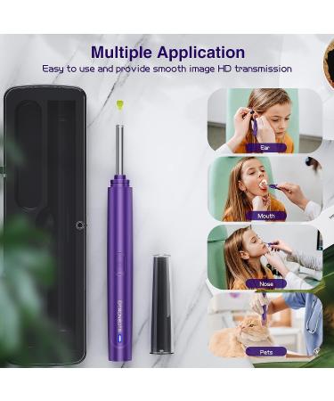 OTAONE Ear Wax Removal Tool with 1296P FHD Camera and Built-in WiFi - Purple - Buy Online on GoSupps.com