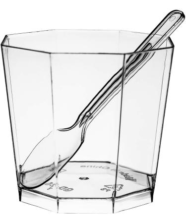 100 Pack 5.4 oz. Clear Plastic Dessert Cups with 100 Spoons Disposable Reusable Appetizer Cups Serving Bowl for Parties Weddings and More - Buy Online on GoSupps.com