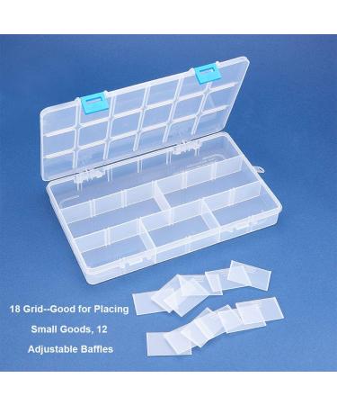 Benecreat 4 Pack Large Transparent Plastic Storage Box with Adjustable Dividers - 18 Grids for Jewelry Beads, Tools, and Craft Accessories - 9.4x5.7x1.18 Inch - Buy Online on GoSupps.com