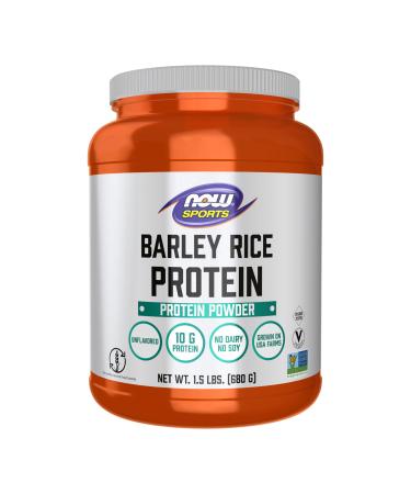 Now Sports Barley Rice Protein Powder Unflavored Highly Sustainable 10 Grams Protein 1.5 lbs. Unflavored 1.5 Pound (Pack of 1)