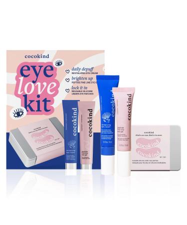 Cocokind Eye Love Kit Firm Skin and Smooth Fine Lines Lock in Hydration Brighten Dark Circles and Remove Under Eye Puffiness