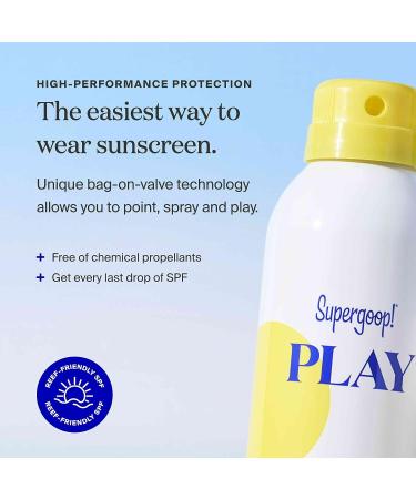 Supergoop! PLAY SPF 30 Antioxidant Body Mist with Vitamin C - 6 fl oz | Reef-Friendly Sunscreen Spray for Sensitive Skin | Clean Ingredients for Active Days - Buy Online on GoSupps.com
