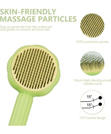 Moseem Pet Hair Cleaner Brush - Cat & Dog Grooming Tool for Shedding - Removes Loose Undercoat - Short/Long Haired Cats - Green - Buy Online on GoSupps.com