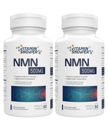 NAD 500mg Capsules 99% Purity Vegan Friendly & GMO-Free Naturally Boost Your NAD+ Levels (120 Capsules) 60 count (Pack of 2)