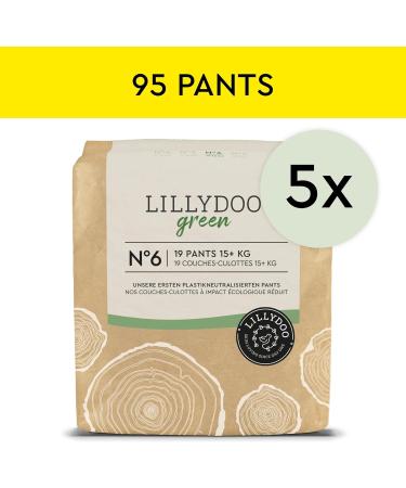 LILLYDOO Eco-Friendly Size 6 Pants (15+ kg) - Monthly Box of 95 Pieces | Sustainable & FSC Certified - Buy Online on GoSupps.com
