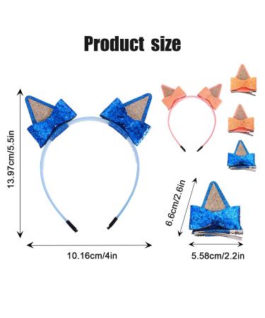 Blue Dog Ears Hair Bow Clips - 2 Pairs for Toddler Kids Halloween Costume & Cosplay - Buy Online on GoSupps.com