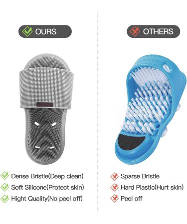 Shower Foot Scrubber - Soft Silicone Bristles with Non-Slip Suction Cups | Dead Skin Remover | Exfoliates, Massages, Improves Circulation | Soothes Tired Feet - 1PCS Gray - Buy Online on GoSupps.com