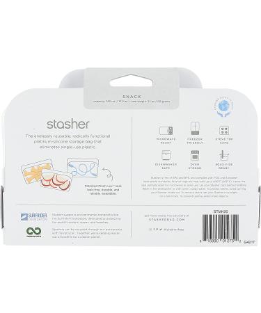 Stasher Clear Silicone Snack Bag - Reusable 9.9 fl oz (Small) | Eco-Friendly Food Storage - Buy Online on GoSupps.com
