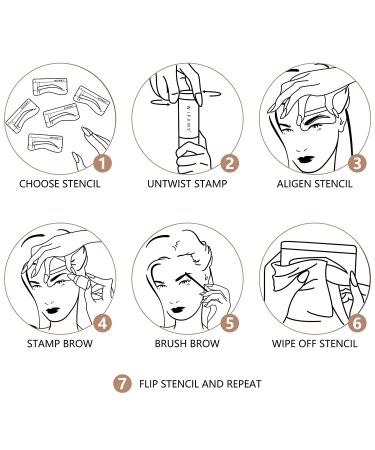 Eyebrow Stamp Stencil Kit - Light Brown Brow Stamp & Reusable Stencils for Fuller, Waterproof Brows - Buy Online on GoSupps.com