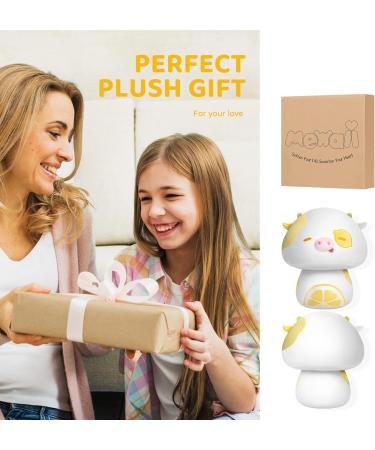 Mewaii 8'' Soft Lemon Cow Mushroom Pillow Stuffed Animal Plush - Cuddly 8 Inch Lemon Cow Toy for Kids - Buy Online on GoSupps.com