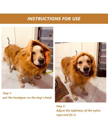 Lion Mane Wig for Dog Costume with Ears Pet Adjustable Cosplay Holiday Photo Shoots Party Fancy Lion Hat Party Activity Light Brown - Buy Online on GoSupps.com