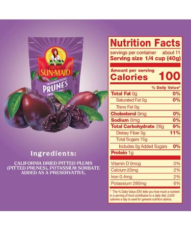 Sun-Maid California Pitted Prunes 7 oz - Premium Quality Dried Plums - Buy Online on GoSupps.com