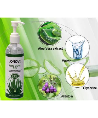 Lonove Organic Aloe Vera Gel - Aloe Vera Gel 100 Percent pure Gel 250ml - Buy Online on GoSupps.com