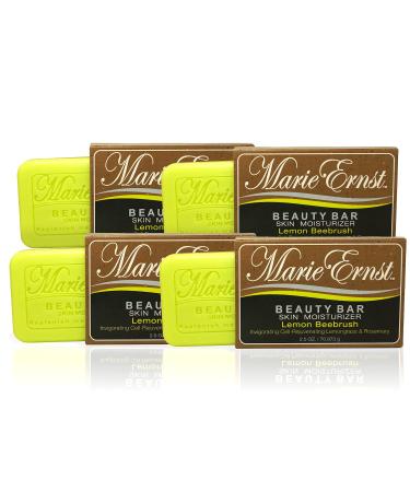 Marie Ernst 2-Pack 4 Lemon Half Bar Soaps That Combine into 2 Full Lemon Verbena Bars Shea Butter Olive Oil Aromatic Scented Lemongrass Vegan Bath Soap for Men and Women Lemon Verbena 1 Count (Pack of 2)