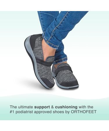Orthofeet Women's Plantar Fasciitis Shoes - Heel Pain Relief & Arch Support - Quincy 7.5 Wide Gray - Buy Online on GoSupps.com