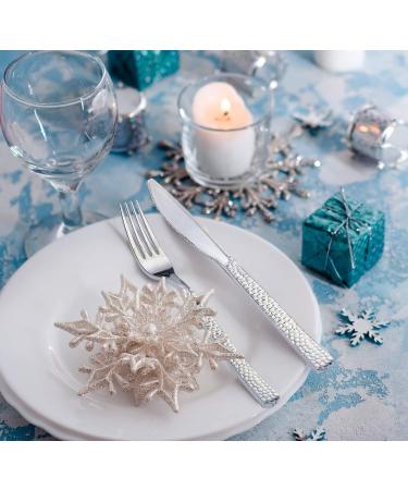Supernal 180 Piece Silver Plastic Silverware - Disposable Cutlery for Parties, Weddings, and Events - Buy Online on GoSupps.com