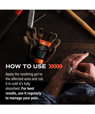 Dirt Pain Relieving Gel - Sore Muscles, Backaches, Strains, Bruising, Sprains & Joint Relief - Professional Strength - Arnica Montana - Activated Charcoal - Eucalyptus Oil & Menthol - 3 fl. oz 1 Pack - Buy Online on GoSupps.com