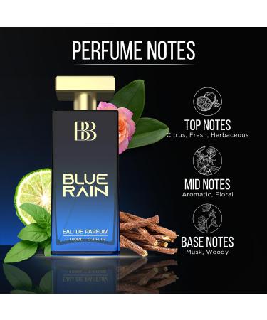 Bergamot Beaute Blue Rain Eau De Parfum | Best Perfume for Men with Aquatic and Musk for All Occasions | Long Lasting Premium Fragrance for Man 100ml - Buy Online on GoSupps.com