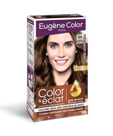 Coloration Permanente 34 Ch tain Noisette Les Raffin es Color & clat EUGENE COLOR - la boite de 115 ml Lot De 3 - Par Lot