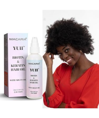 Macaria Herbal Pvt ltd Yuii Biotin Oil for hair growth infused with Keratin Jojoba & Argan hair Strengthening nourishing