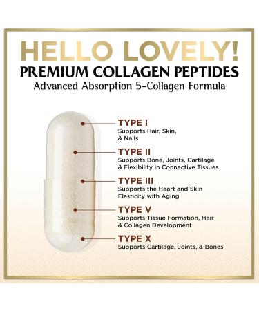 Multi Collagen Supplement 2400mg - Best Hydrolyzed Collagen Complex for Women & Men - with Peptide Type I II III V X - Hair Skin Nail Bone & Joint Support for Beauty & Wellness - 60 Capsules 60 Count (Pack of 1) - Buy Online on GoSupps.com