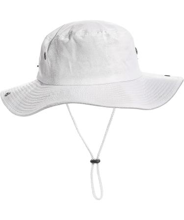 Men's UV Protection Wide Brim Sun Hat XL - White Bucket Fishing Safari Boonie - Buy Online on GoSupps.com