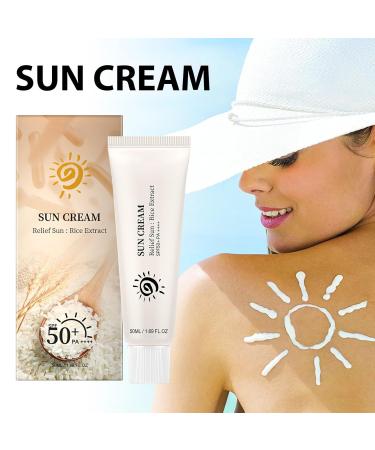 Invisible Sunscreen for Face - Rice Sunscreen Cream SPF50 PA++++ | Korean Skin Care Moisturizing UV Protection for All Skin Types - Buy Online on GoSupps.com