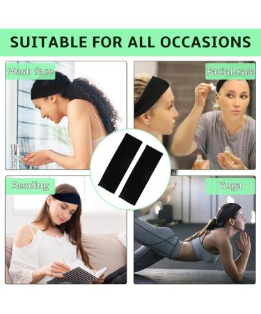 Buy Sularpek 2-Pack Elastic Anti-Slip Black Hair Bands for Women 7cm Wide Headbands for Running Cycling Yoga & Fitness - Buy Online on GoSupps.com
