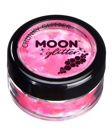 Iridescent Chunky Glitter by Moon Glitter - Pink - Cosmetic Festival Makeup Glitter for Face Body Nails Hair Lips - 3g