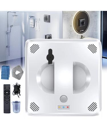 emobwdy Window Cleaning Robot 3000pa Square Automatic Smart Vacuum Cleaner Machine With Double Water Spray Remote Control Window Glass Tool For Window/Tiles/Glass Door White