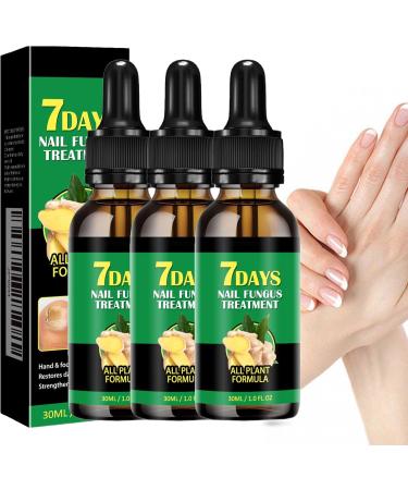 FLLUOUZH 3 Pieces 7 Days Ginger Nail Ginger Nail Treatment Nail Support Nail Care Ginger Nail Growth Serum Ginger Cuticle Care Oil for Nails