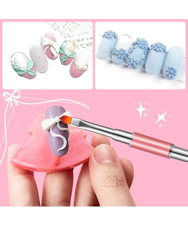 Fingertoys Dual-Ended Polygel Brush - 2-in-1 Nail Design Tool for Acrylic & UV Gel Extensions (Violet & Pink) - Buy Online on GoSupps.com