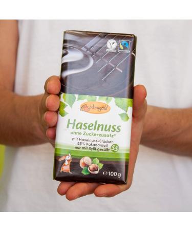 Buy Birkengold Hazelnut Chocolate 100g - No Added Sugar 55% Cocoa Sweetened with Xylitol Vegan & Fair Trade - Shop Internationally! - Buy Online on GoSupps.com