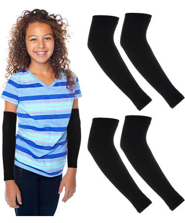 Yolev Kids Arm Sleeves - 2 Pairs UV Sun Protection & Compression Sleeves for Boys Girls - Buy Online on GoSupps.com