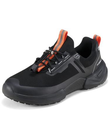 HISEA Women's Non-Slip Work Shoes Slip Resistant Nurse Food Service Restaurant Work Shoes Comfort Lightweight Casual Sneakers 8 Black