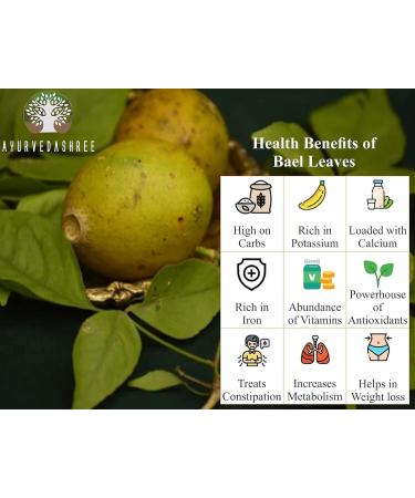 AYURVEDASHREE Bilva Powder - Bael Leaves Powder - Aegle marmelos -100 Gm - Supports Proper Function of The Bowels - Buy Online on GoSupps.com