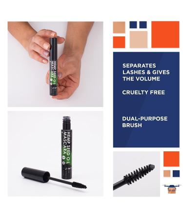 EZGOODZ Black Vegan Mascara - Waterproof Cruelty-Free Formula with Hemp Oil and Vitamin E for Longer Lashes - Buy Online on GoSupps.com