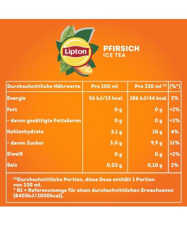 Buy Lipton Ice Tea Peach - 24 Cans of Refreshing Iced Tea 330ml | International Shipping Available - Buy Online on GoSupps.com