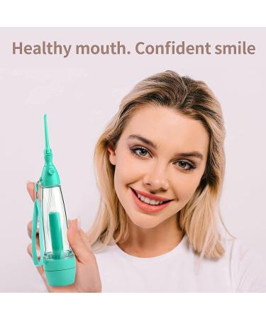 Portable Non-Electric Cordless Water Flosser - Manual Dental Oral Irrigator for Home & Travel - Green - Buy Online on GoSupps.com