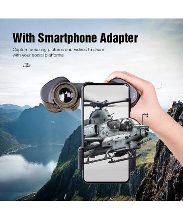 20x50 Military Binoculars with Smartphone Adapter - Waterproof Tactical Binoculars for Bird Watching, Hunting, Hiking - BAK4 Prism FMC Lens - Mud - Buy Online on GoSupps.com